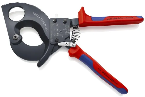 Knipex kabelkutter (skraldesystem) svartlakkert, med flerkomponentshåndtak 280 mm