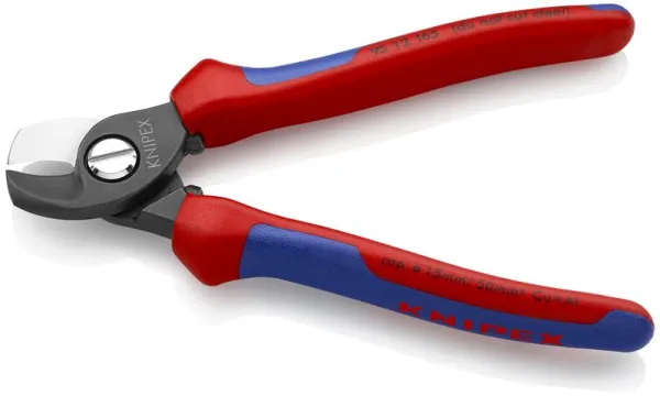 Knipex kabelkutter, svart, med flerkomponentshåndtak 165 mm
