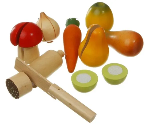Frukt og grønt i tre med borrelås FSC®